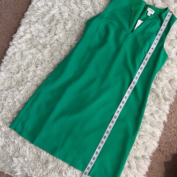 NWT J.Crew Green Sleeveless V-neck Shift Dress Size 4P - Picture 9 of 9